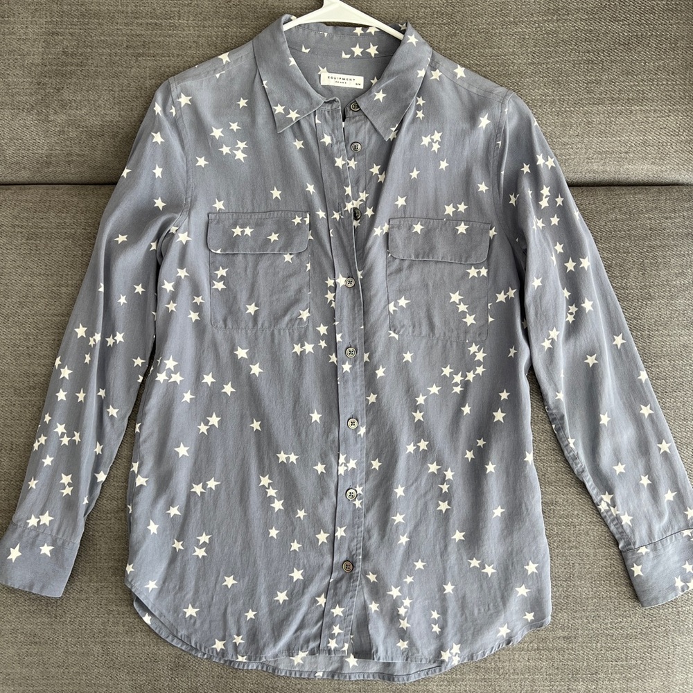 Equipment Star Patterned Silk Shirt sz M